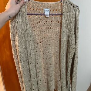 Chico's Tan Open-Knit Women's Sweater
